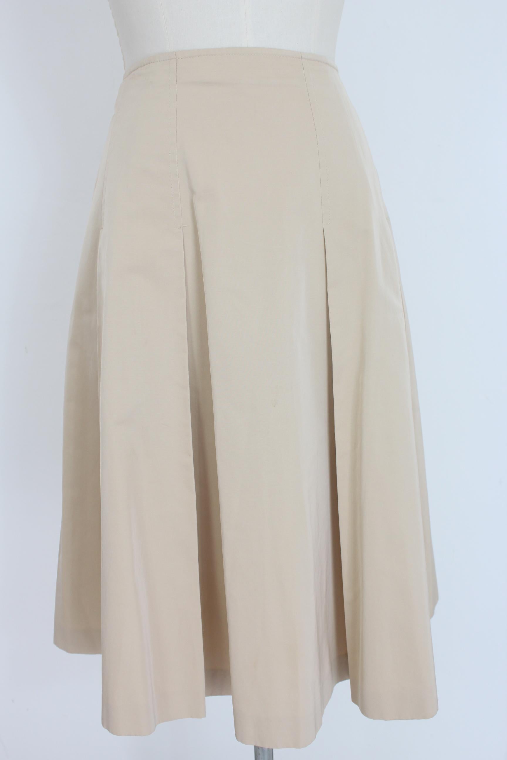 Max Mara Beige Cotton Suit Skirt In Excellent Condition In Brindisi, Bt