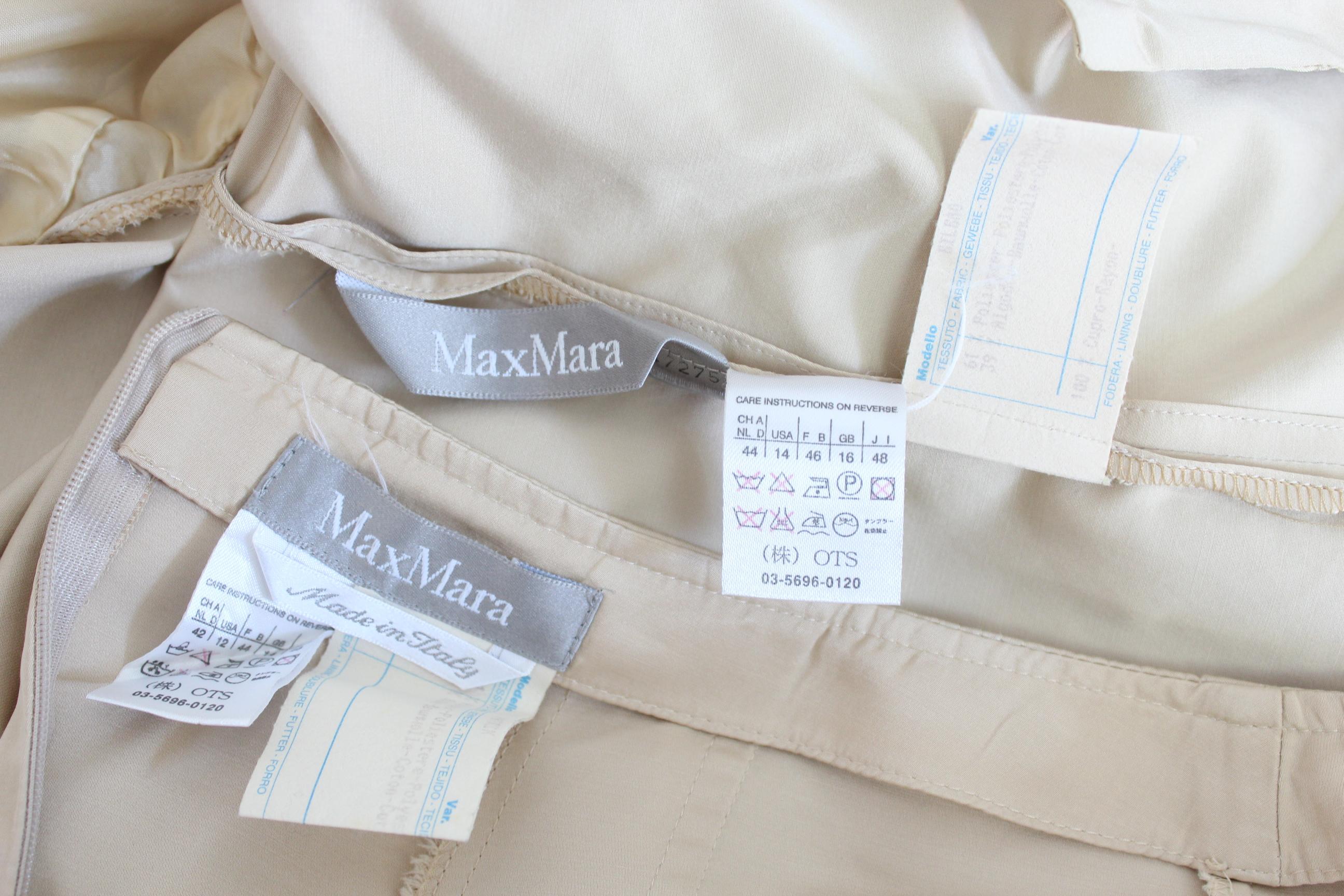 Women's Max Mara Beige Cotton Suit Skirt