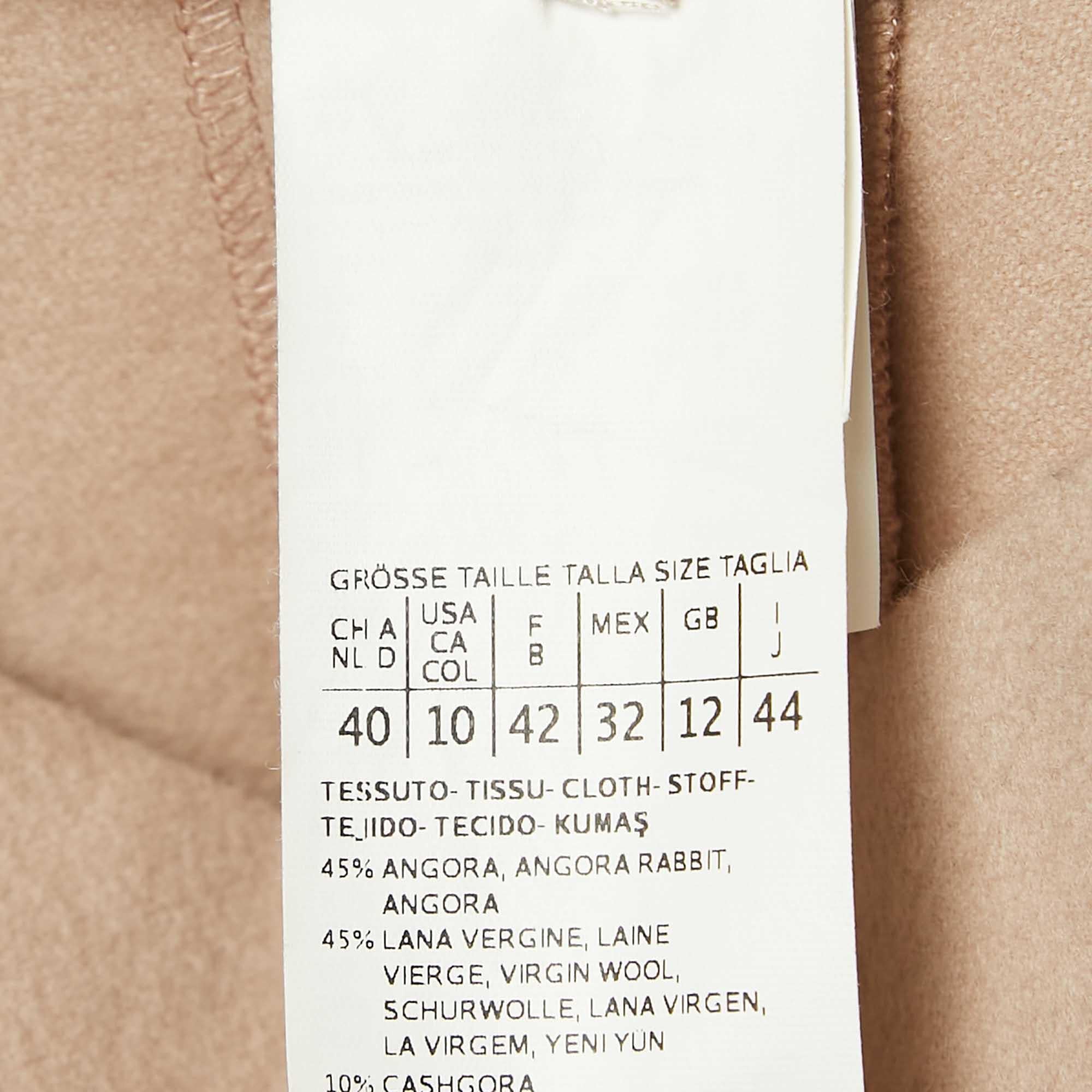 Max Mara Beige Felt Straight Leg Trousers M For Sale 1