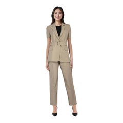 Max Mara Beige Short Sleeve Blazer & Trouser Set Size M