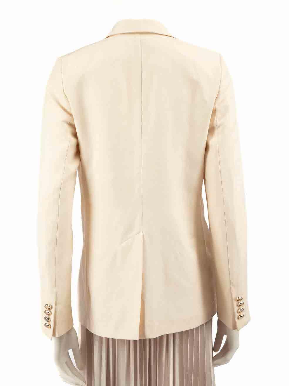 Max Mara Beige Silk Single-Breasted Blazer Size M In Good Condition For Sale In London, GB