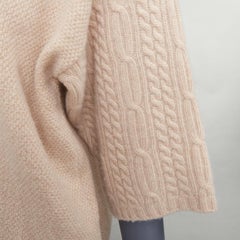 MAX MARA beige virgin wool cashmere cable knit sleeve sweater S