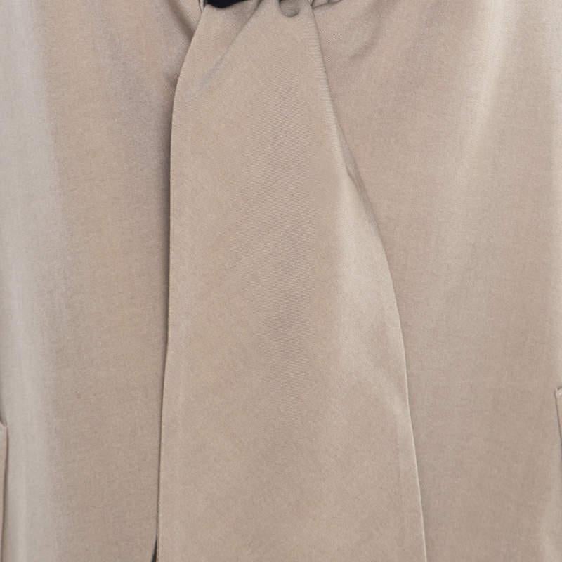 Women's Max Mara Beige Wool and Silk Front Tie Detail Blazer L For Sale