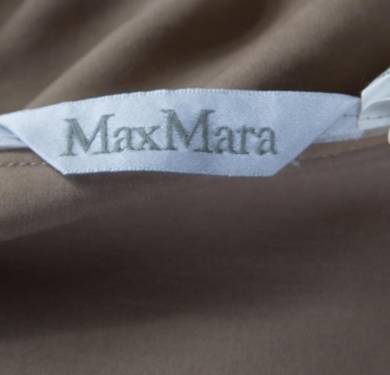 Max Mara Beige Wolle und Seide Front Krawattendetail Blazer L im Angebot 3