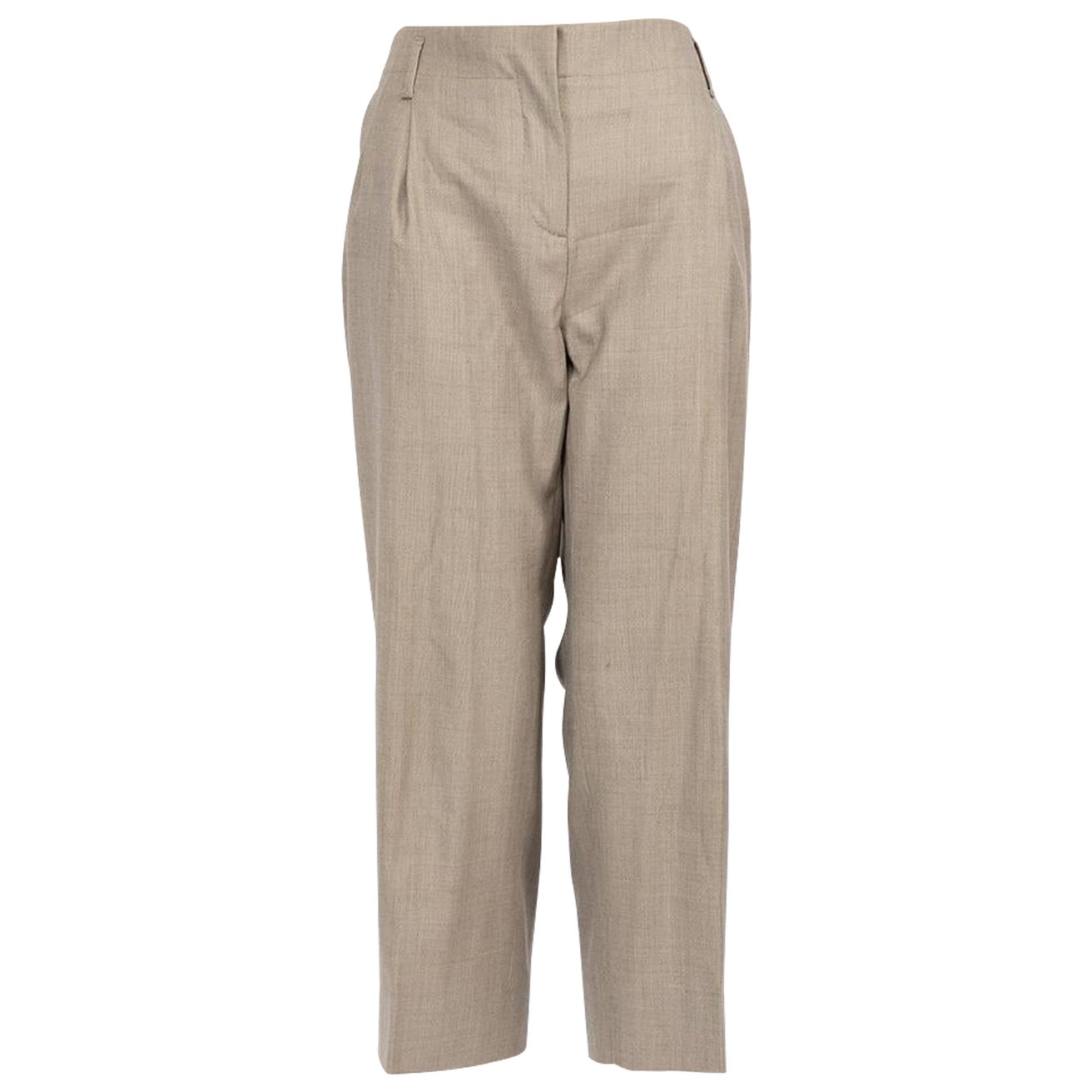Pantalon court Max Mara en laine beige, taille L