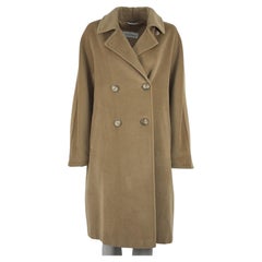 MAX MARA Beige Wool Double-Breasted Coat, Circa 1990, Size M