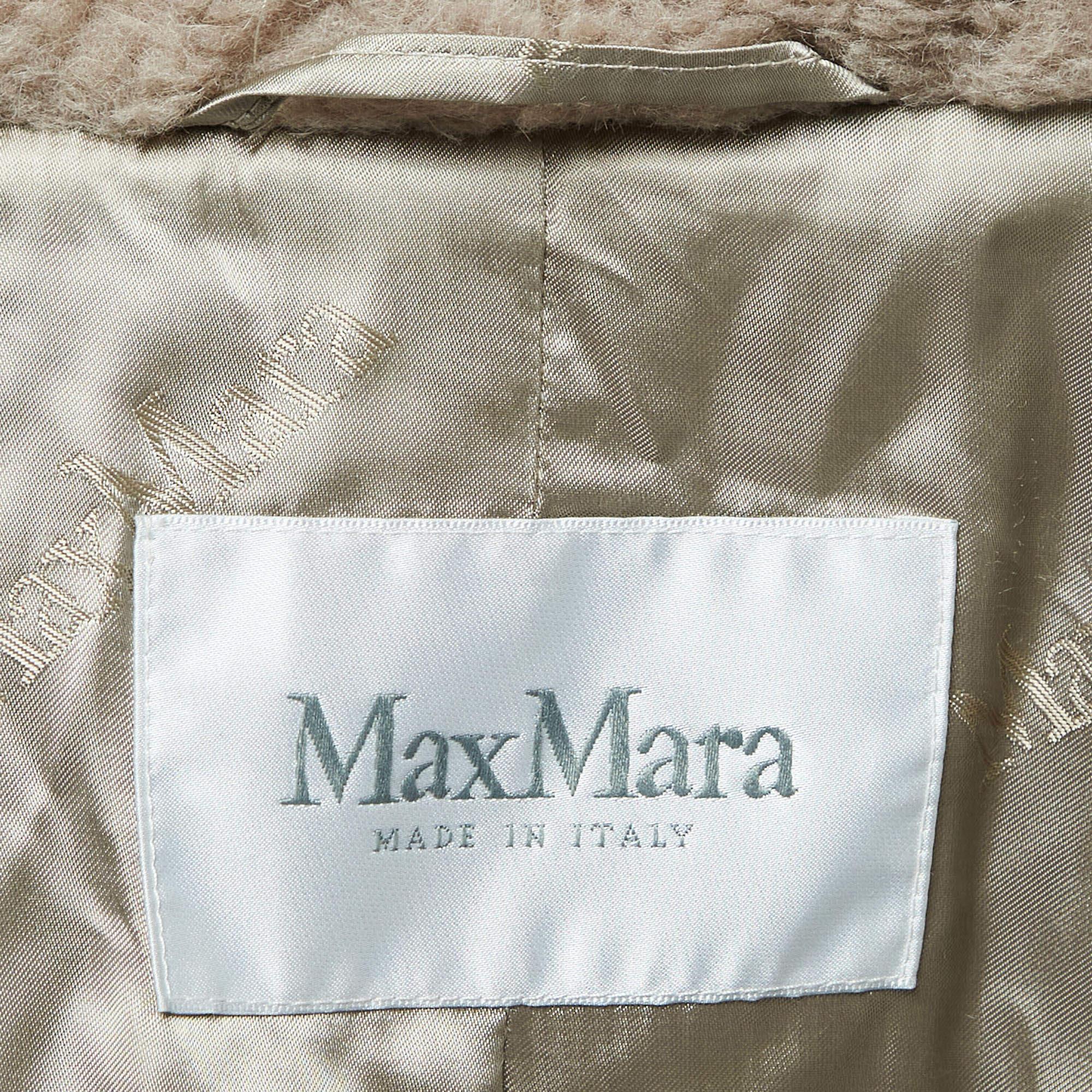 Max Mara Beige Wool Teddy Bear Double Breasted Coat S 1