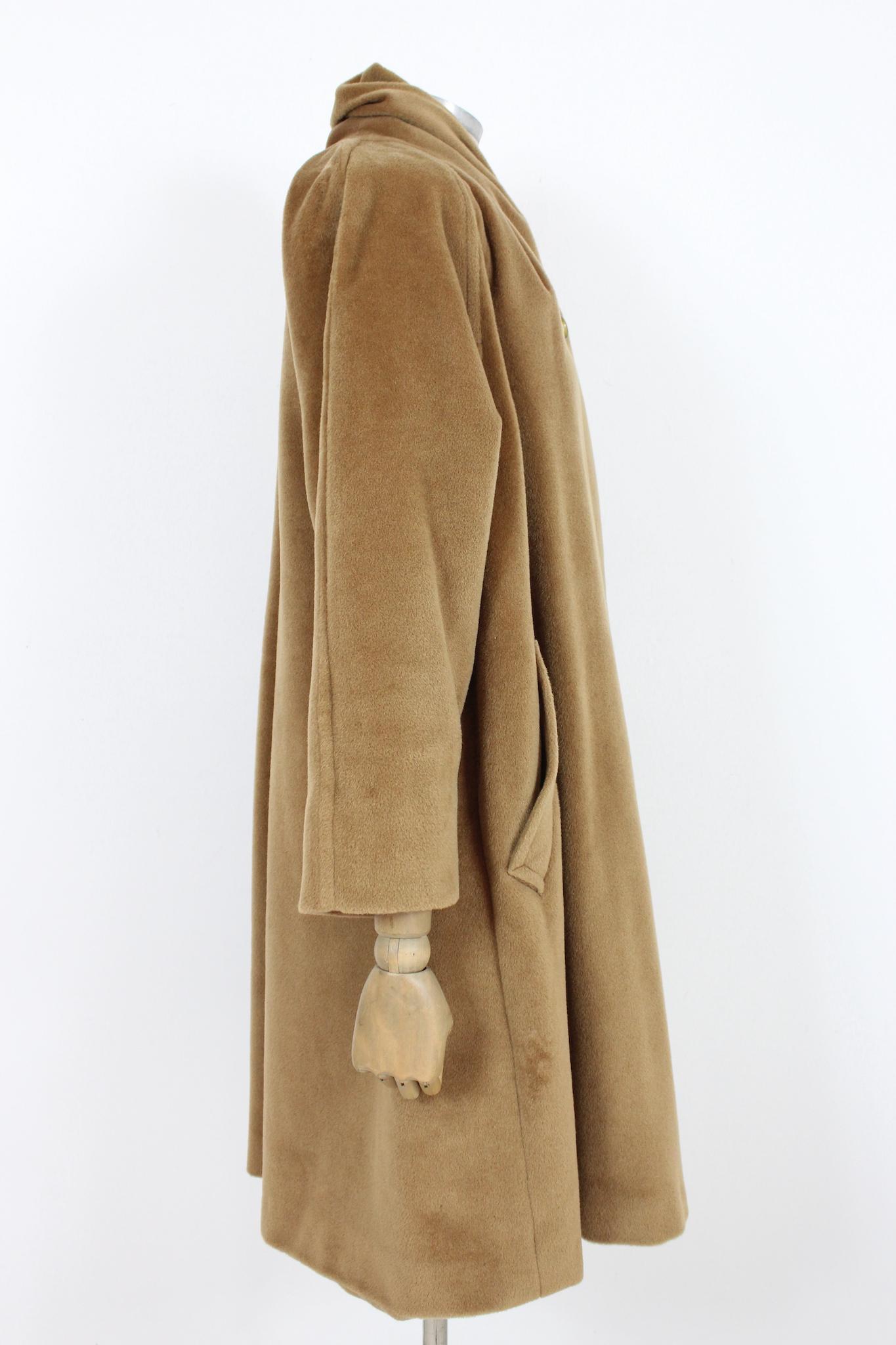 Women's Max Mara Beige Wool Vintage Maxi Coat