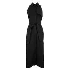 Max Mara Schwarzes Midikleid mit Gürtelkragen Größe M