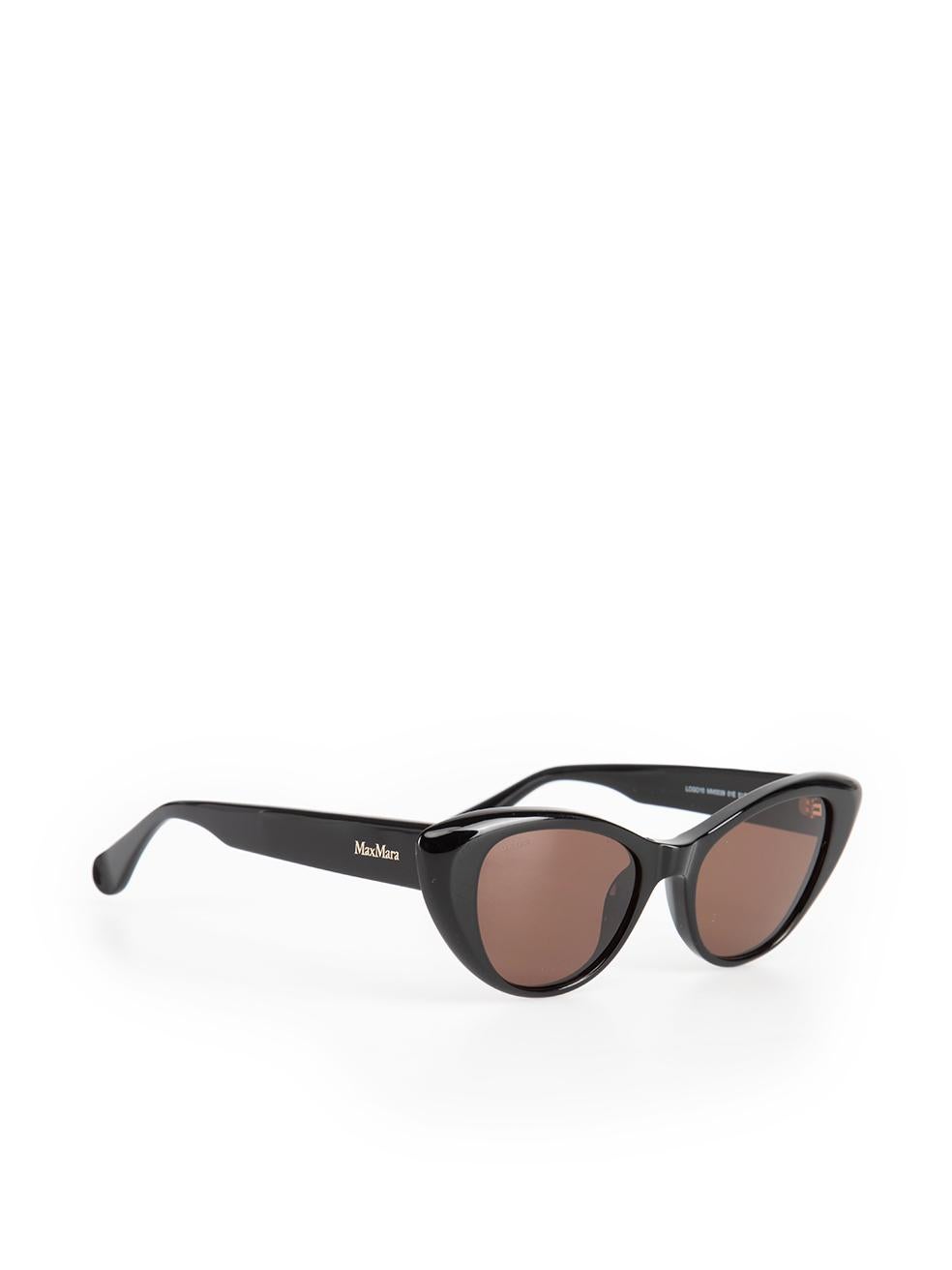 Max Mara Schwarze getönte Max Mara-Sonnenbrille mit Katzenauge-Logo (Braun)