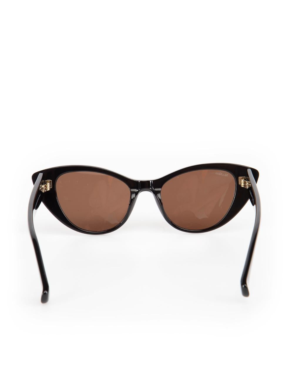 Max Mara Schwarze getönte Max Mara-Sonnenbrille mit Katzenauge-Logo im Zustand „Neu“ in London, GB