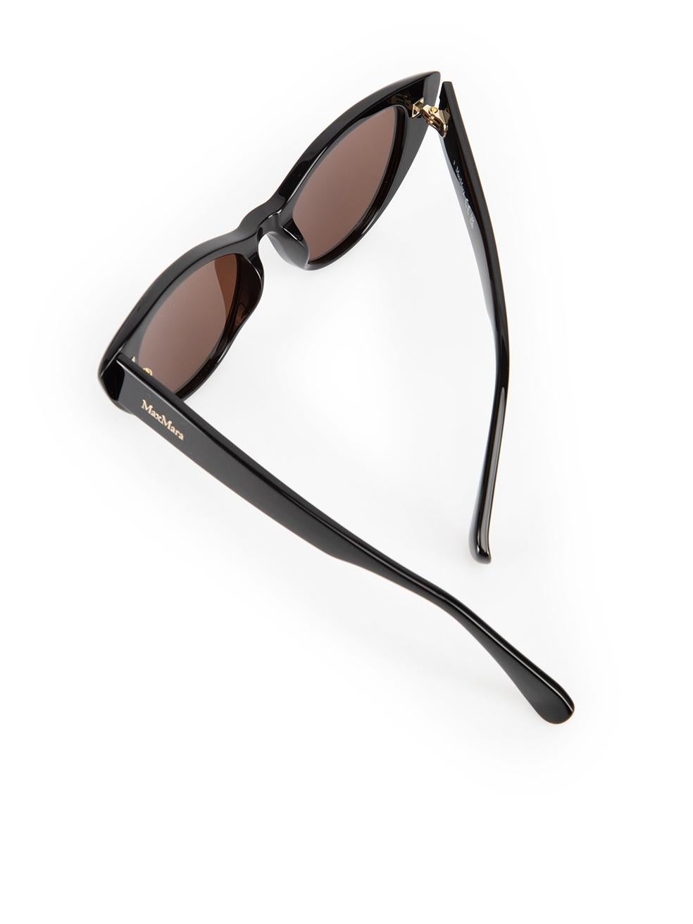 Max Mara Schwarze getönte Max Mara-Sonnenbrille mit Katzenauge-Logo 1