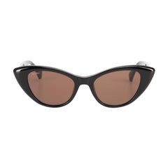 Max Mara Schwarze getönte Max Mara-Sonnenbrille mit Katzenauge-Logo