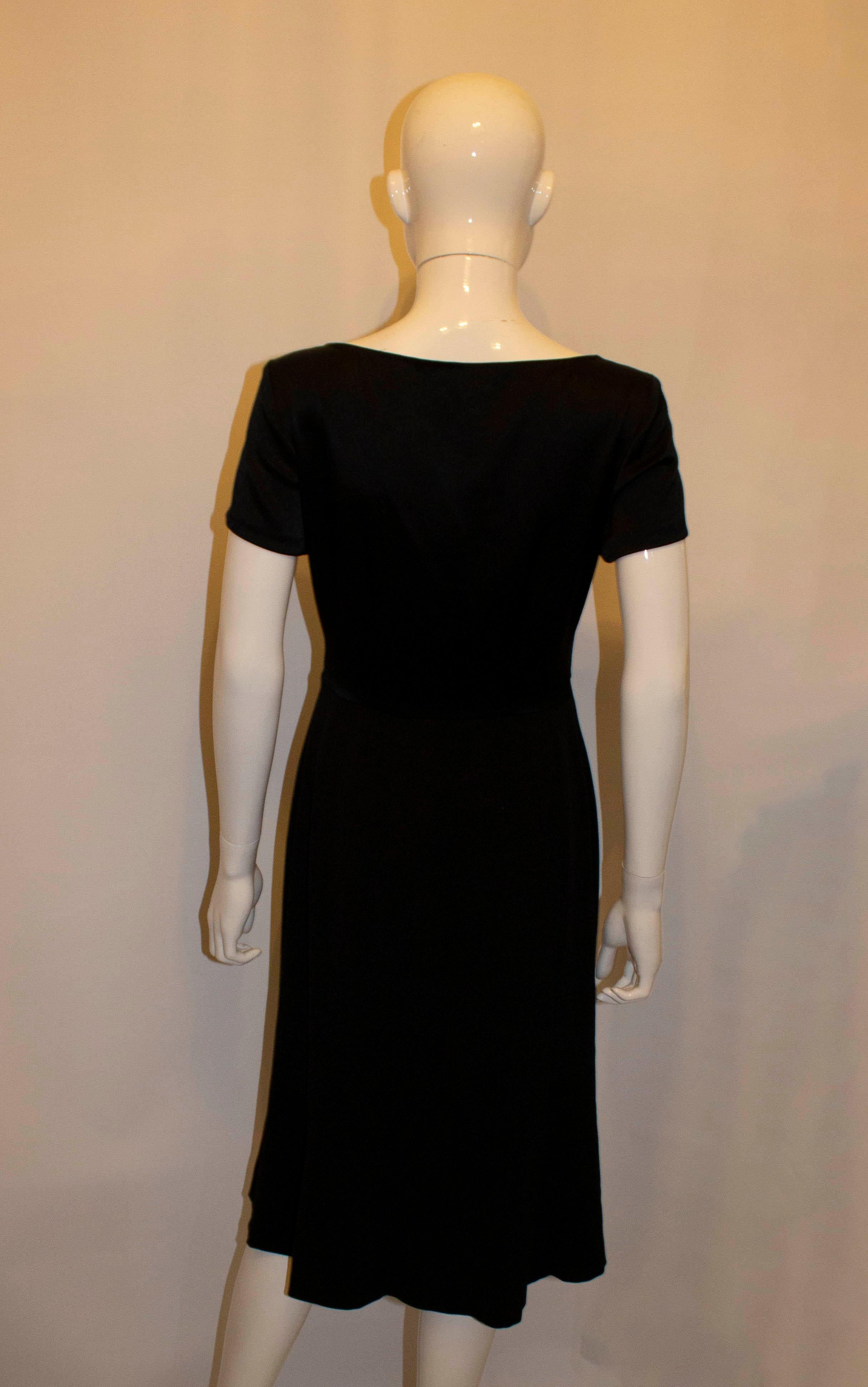 Max Mara Black Cocktail Dress with Tie Front In Good Condition For Sale In London, GB