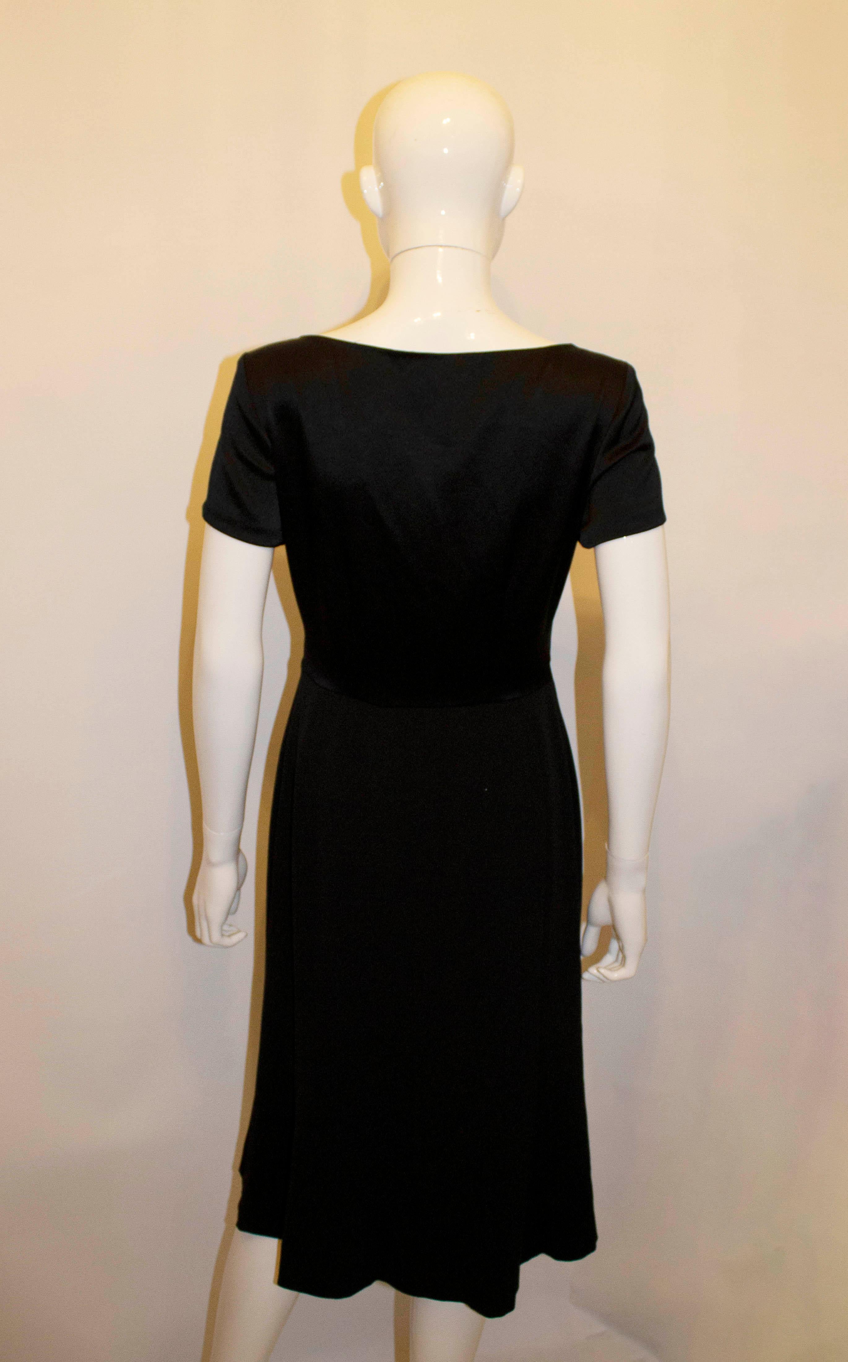 Max Mara Black Cocktail Dress with Tie Front For Sale 1