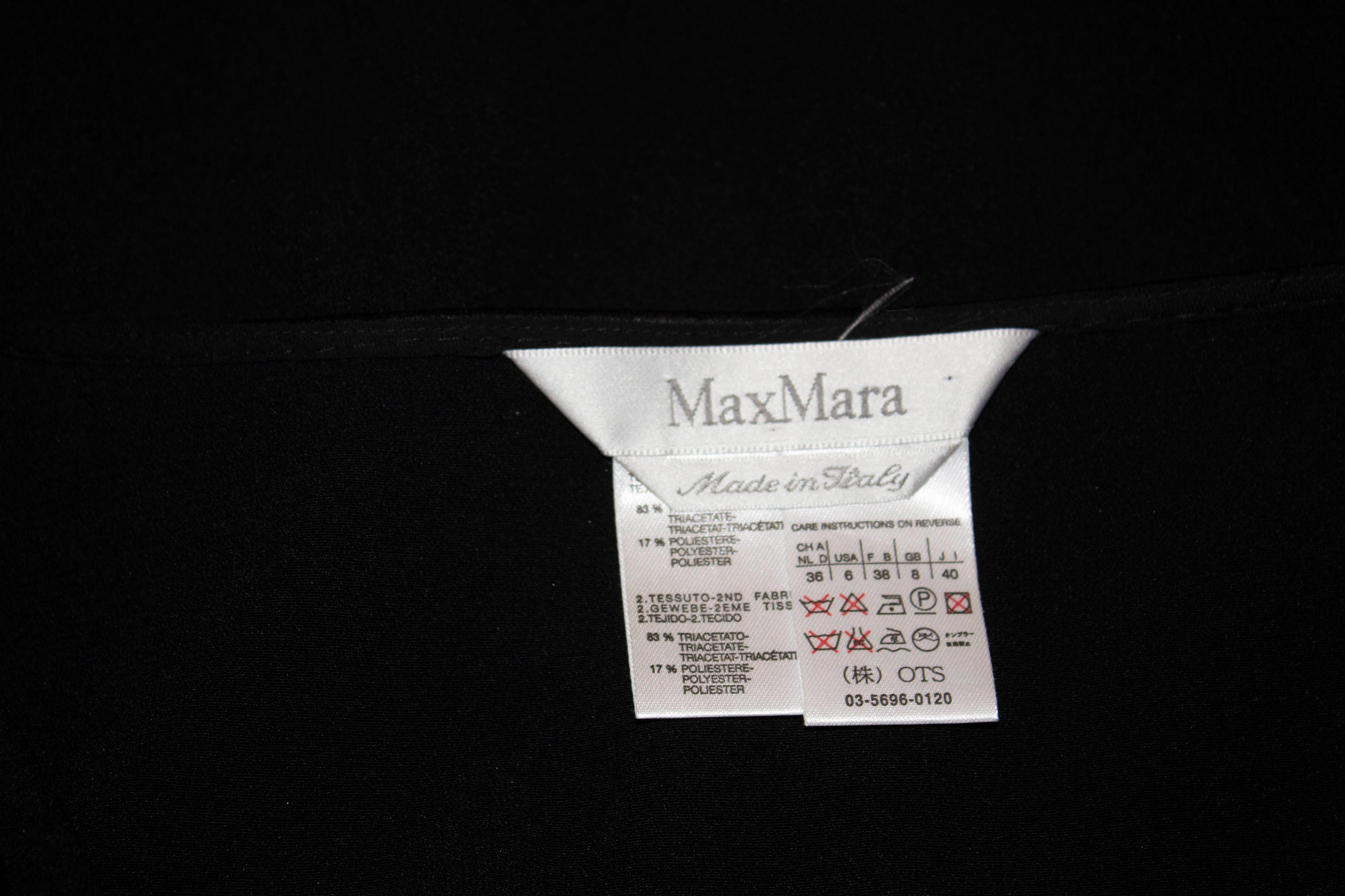 Max Mara Black Cocktail Dress with Tie Front For Sale 2