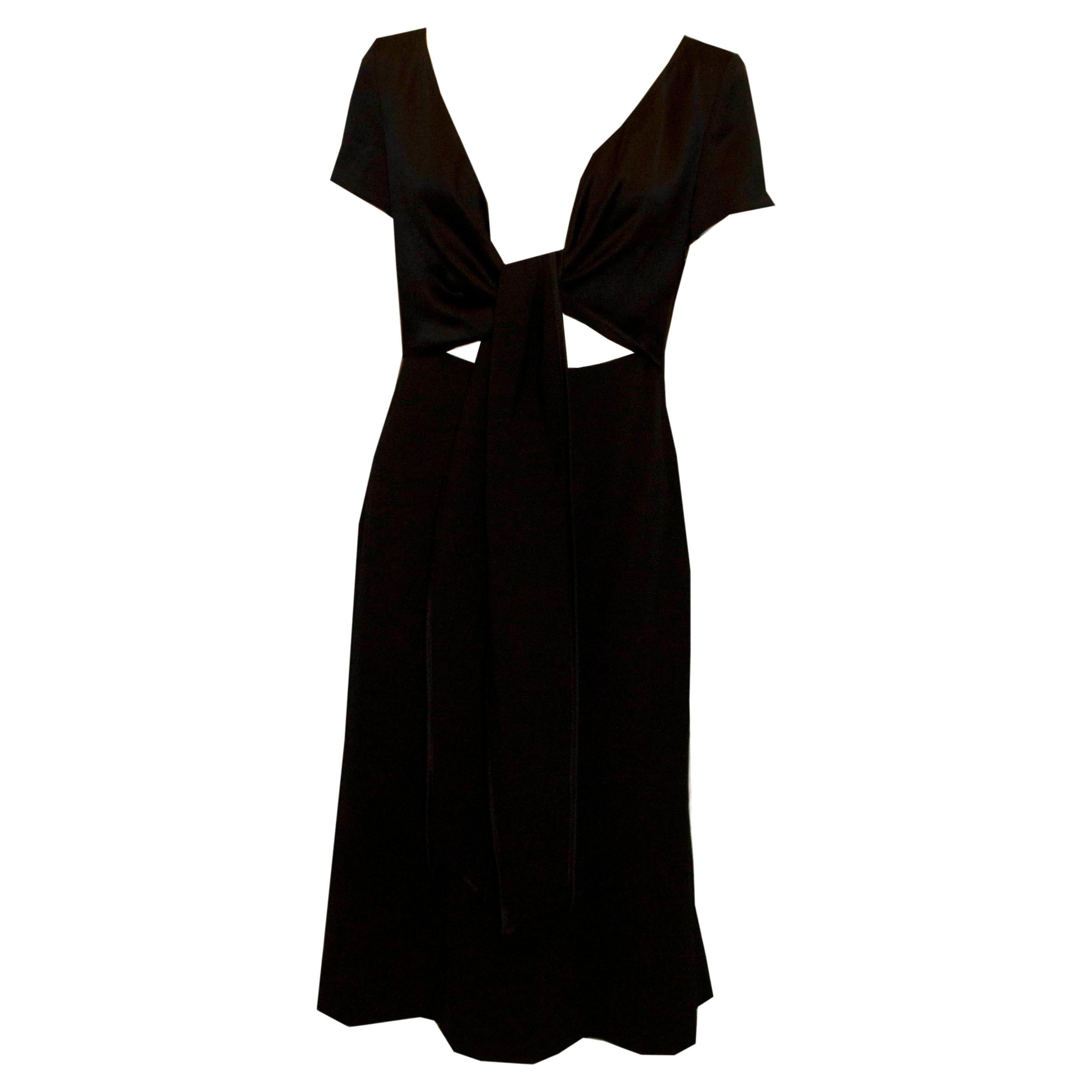 Max Mara Black Cocktail Dress with Tie Front For Sale