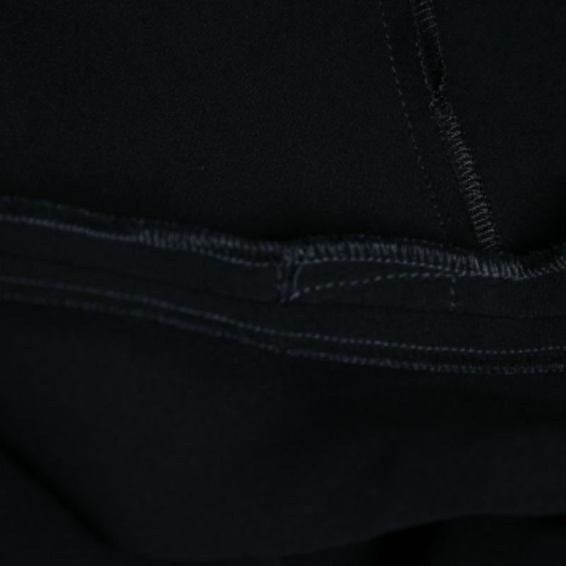 Max Mara Black Crepe Drawstring Detail Pocketed Blouse M In Good Condition For Sale In Dubai, Al Qouz 2