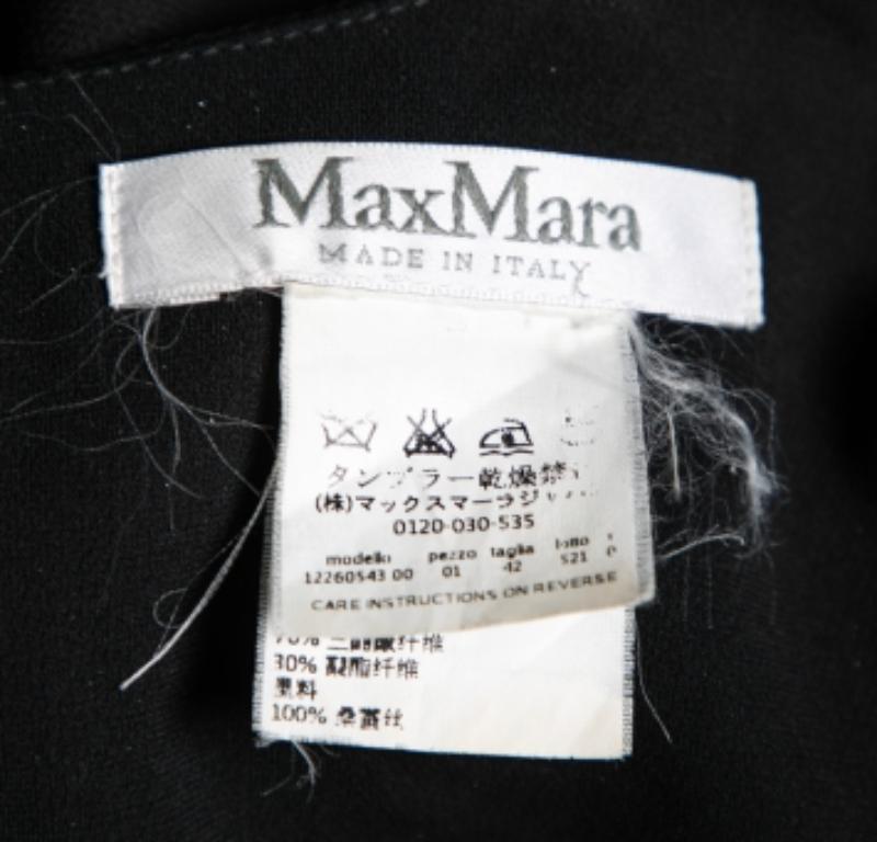 Max Mara Black Crepe Overlay Detail Shift Dress M For Sale 1