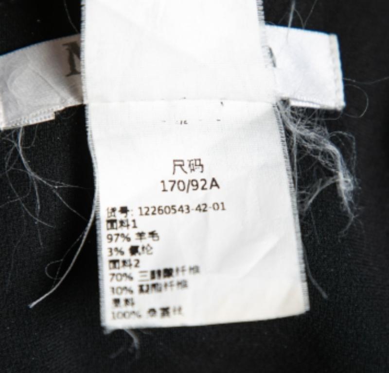 Max Mara Black Crepe Overlay Detail Shift Dress M For Sale 2