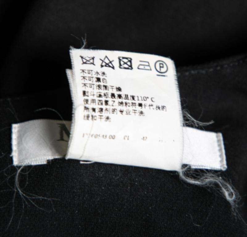 Max Mara Black Crepe Overlay Detail Shift Dress M For Sale 3