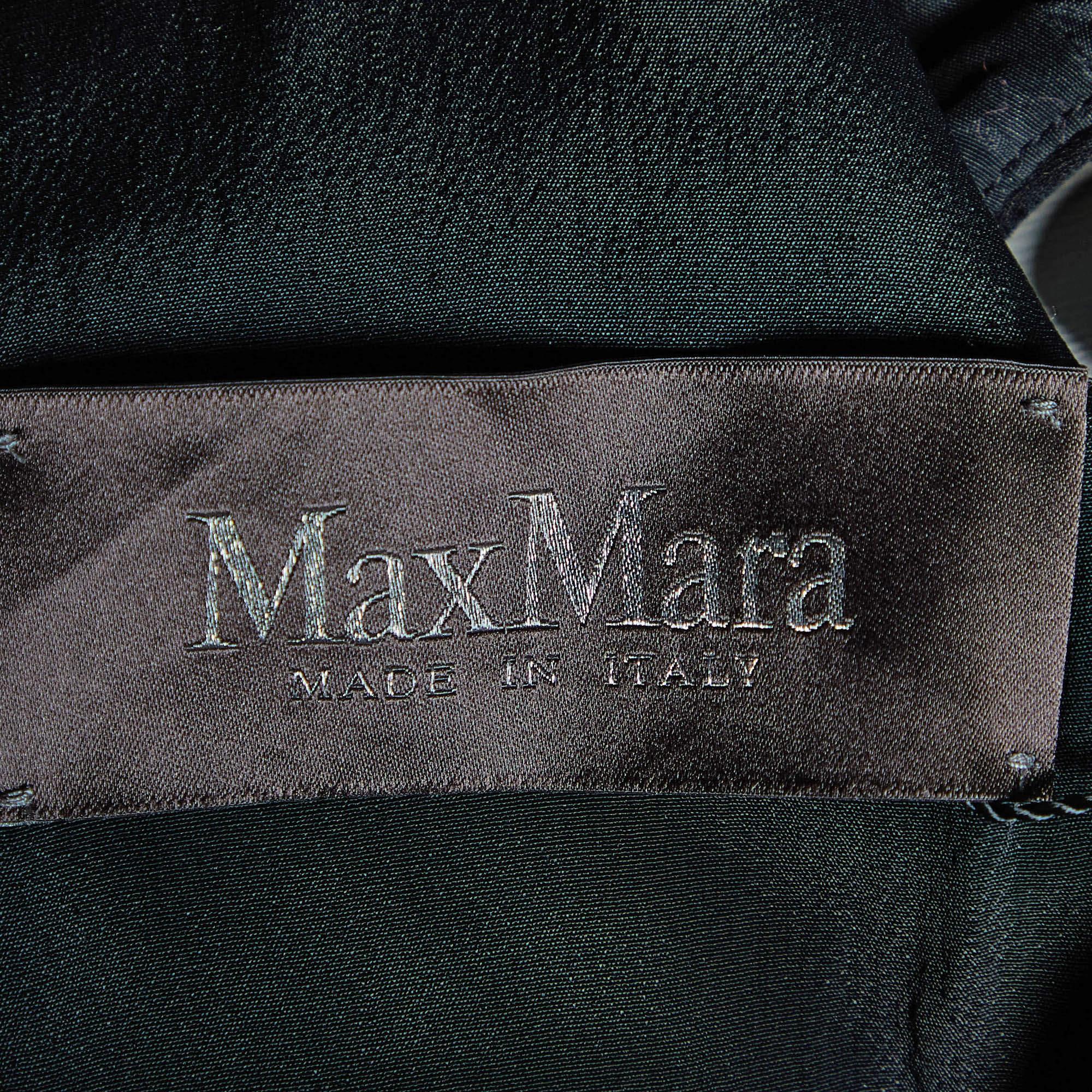 Women's Max Mara Black Crepe & Silk Ribbon Detail Amour Maxi Dress S