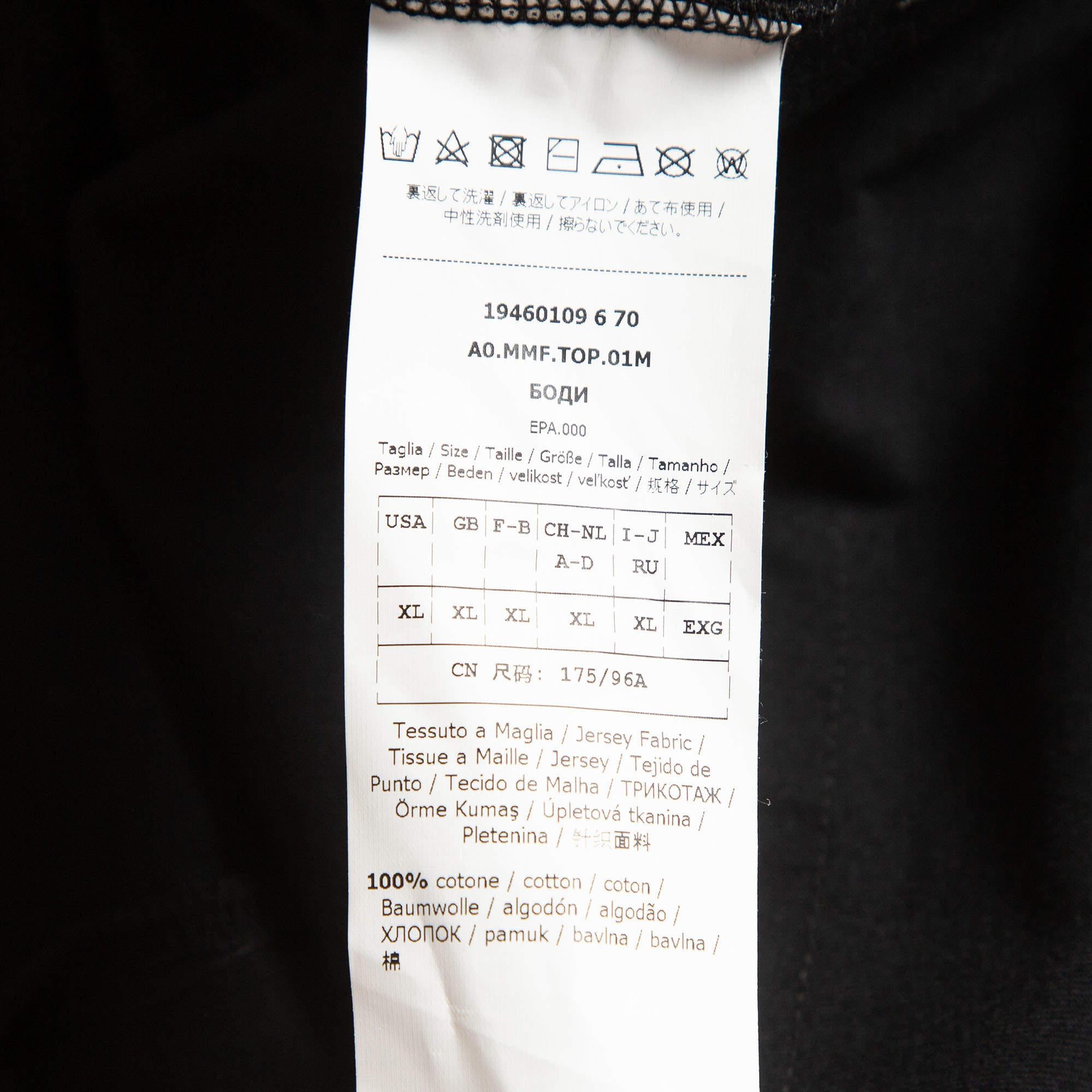 Max Mara Black Dog Print Cotton T-Shirt XL In Good Condition For Sale In Dubai, Al Qouz 2