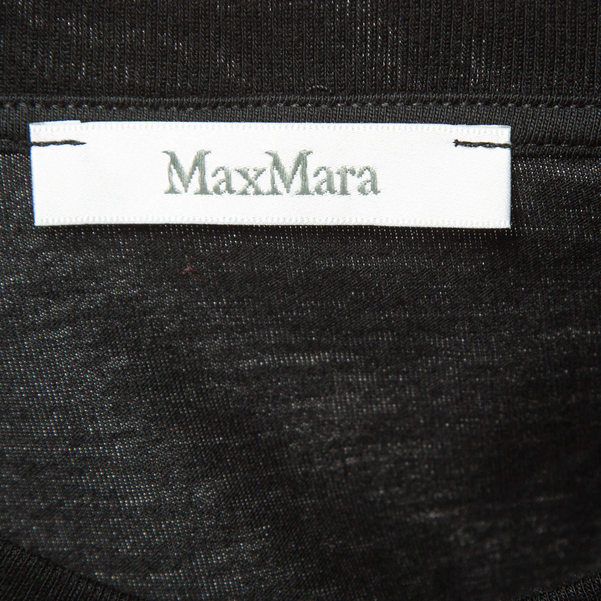 Women's Max Mara Black Dog Print Cotton T-Shirt XL For Sale