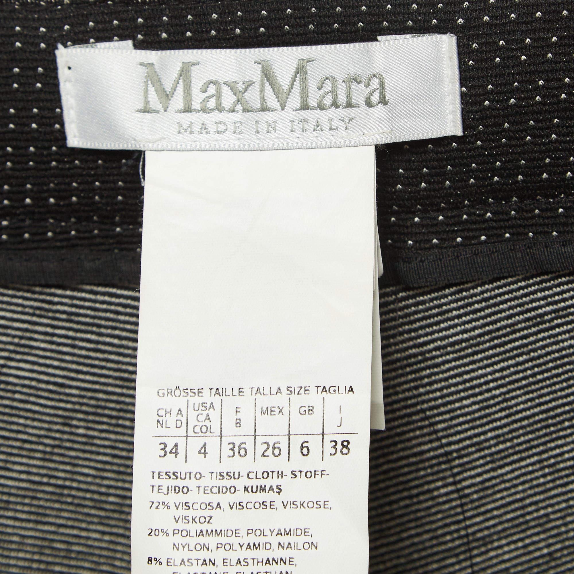 Max Mara - Pantalon en maille extensible à pois noirs S Bon état - En vente à Dubai, Al Qouz 2