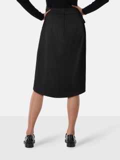 Max Mara Black Embellished Pockets Midi Skirt Size XL