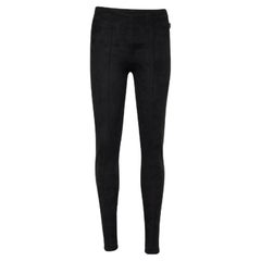 Max Mara Leggings de ante negro S
