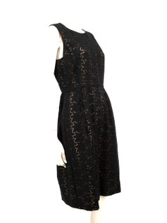 Max Mara Black Floral Lace Sleeveless Dress Size L