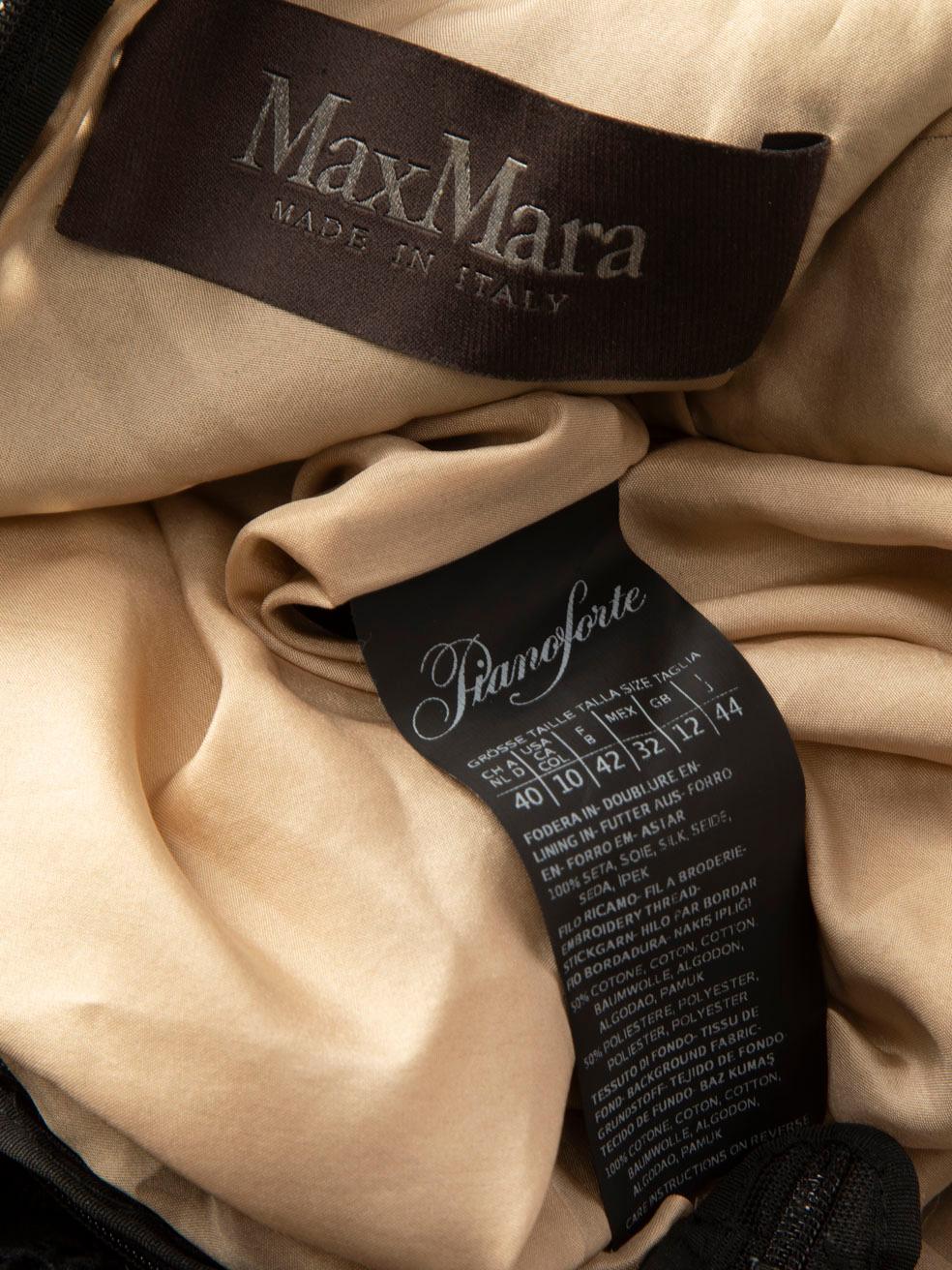 Max Mara Vestido negro de encaje floral sin mangas Talla L en venta 3