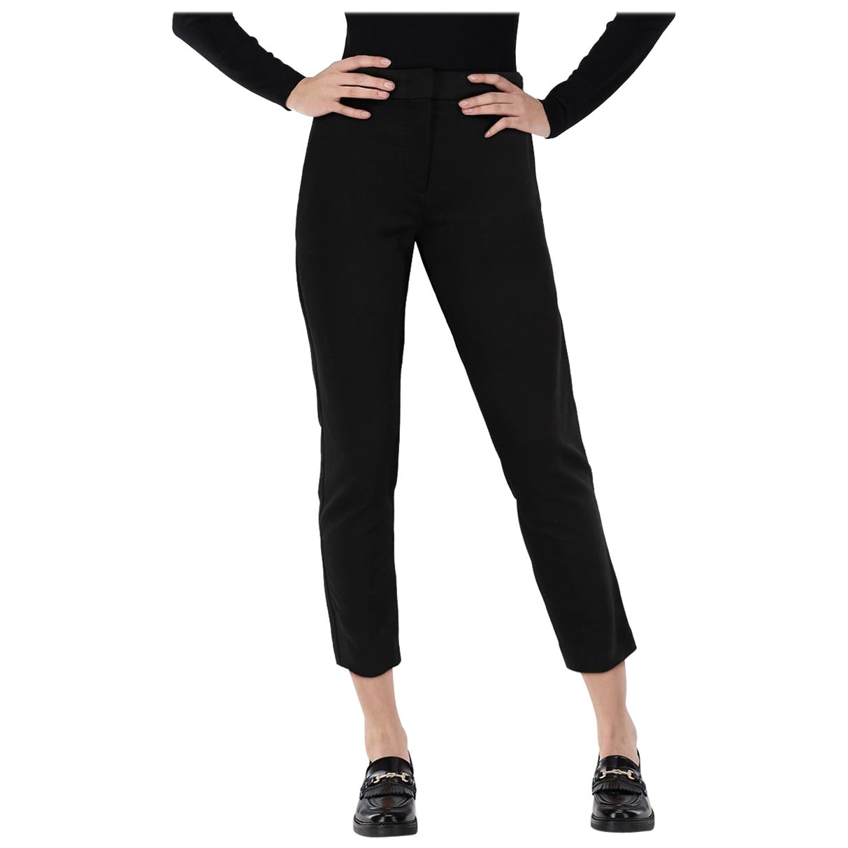 Max Mara Pantalones negros de tiro alto Slim Fit Talla S