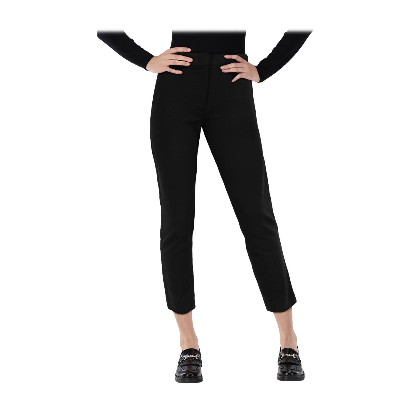Max Mara Pantalones negros de tiro alto Slim Fit Talla S