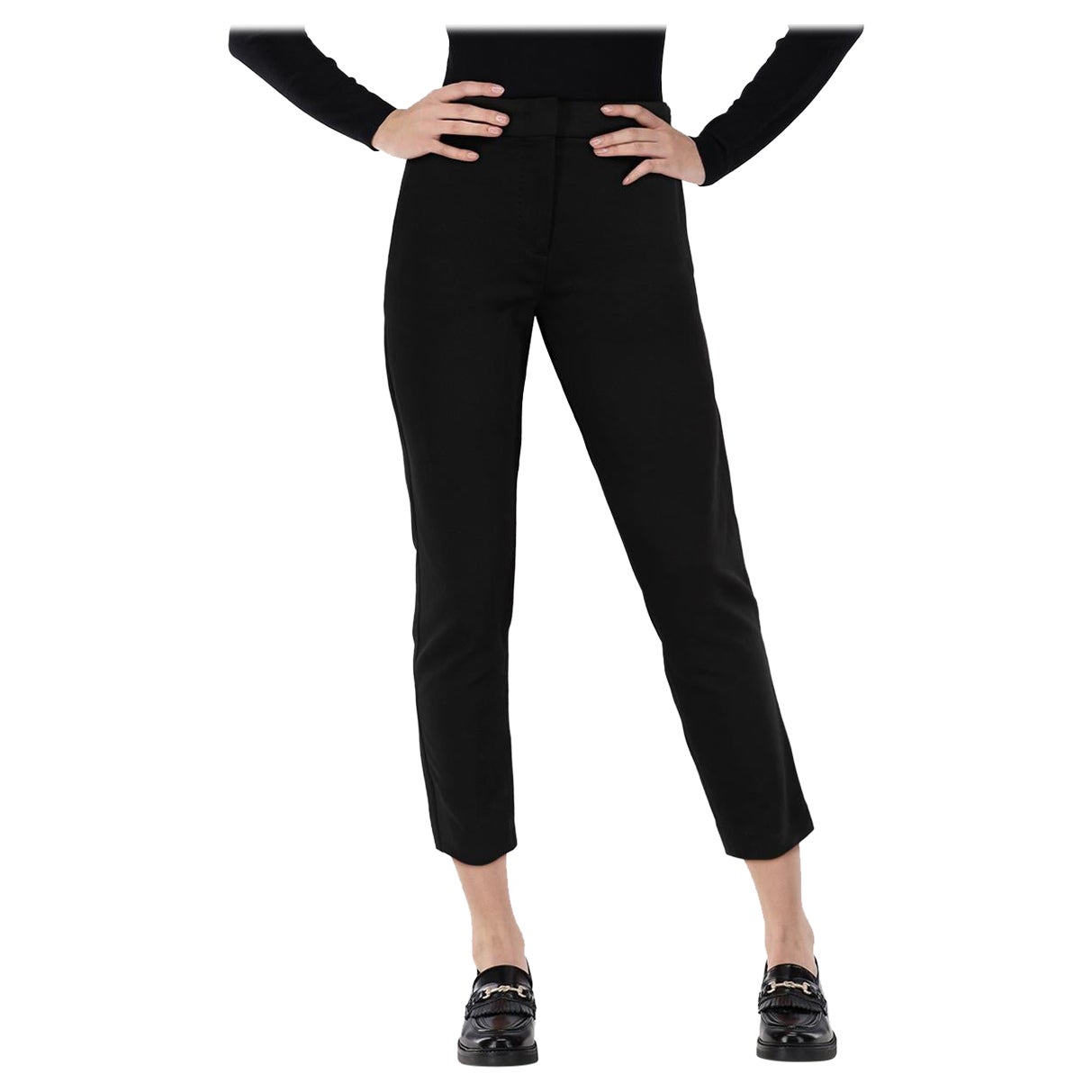 Max Mara Black High Rise Slim Fit Trousers Size S en venta