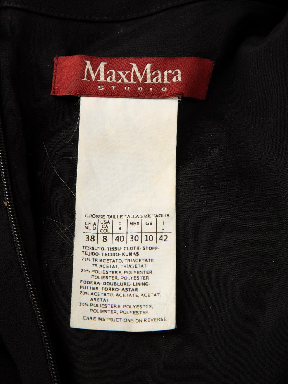Max Mara Black Knee Length V-Neck Dress Size M For Sale 2