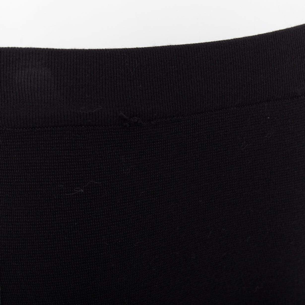 De las mujeres MAX MARA black leather patch pocket drape front mid waist midi skirt en venta