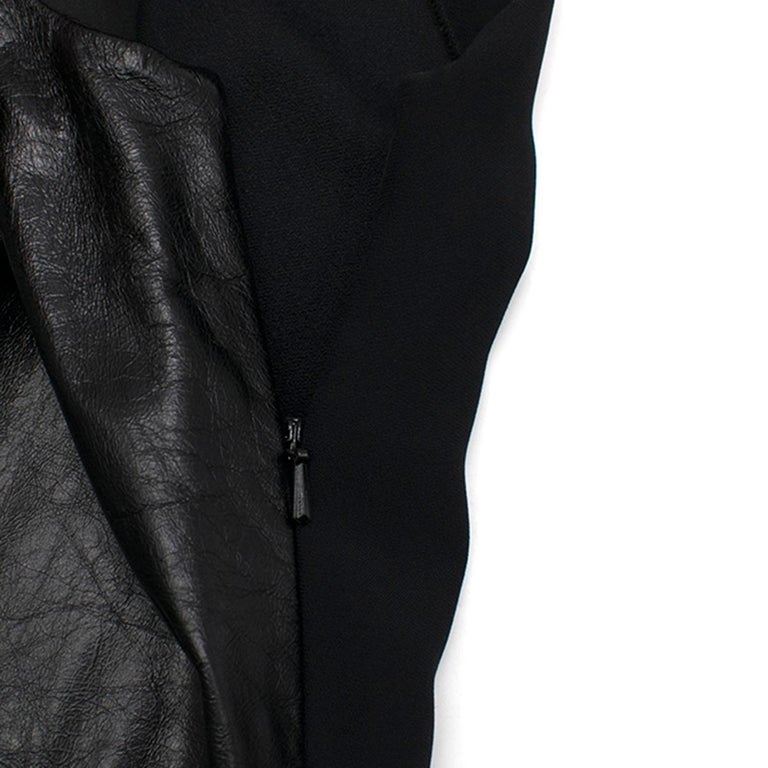 Max Mara Black Leather Pleated Sleeveless Dress 8 UK For Sale at 1stdibs