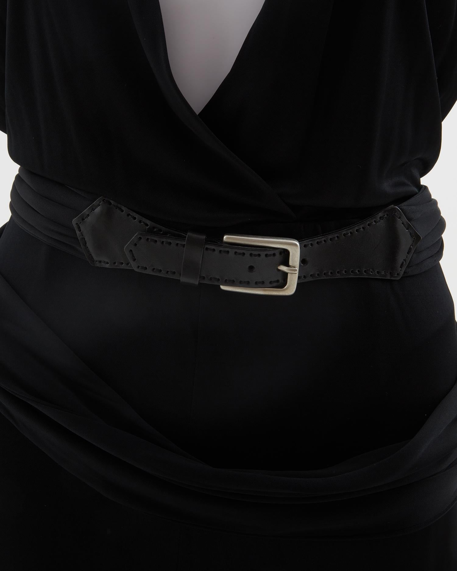 Max Mara black lycra open back buckle dress, early 2000s  For Sale 7