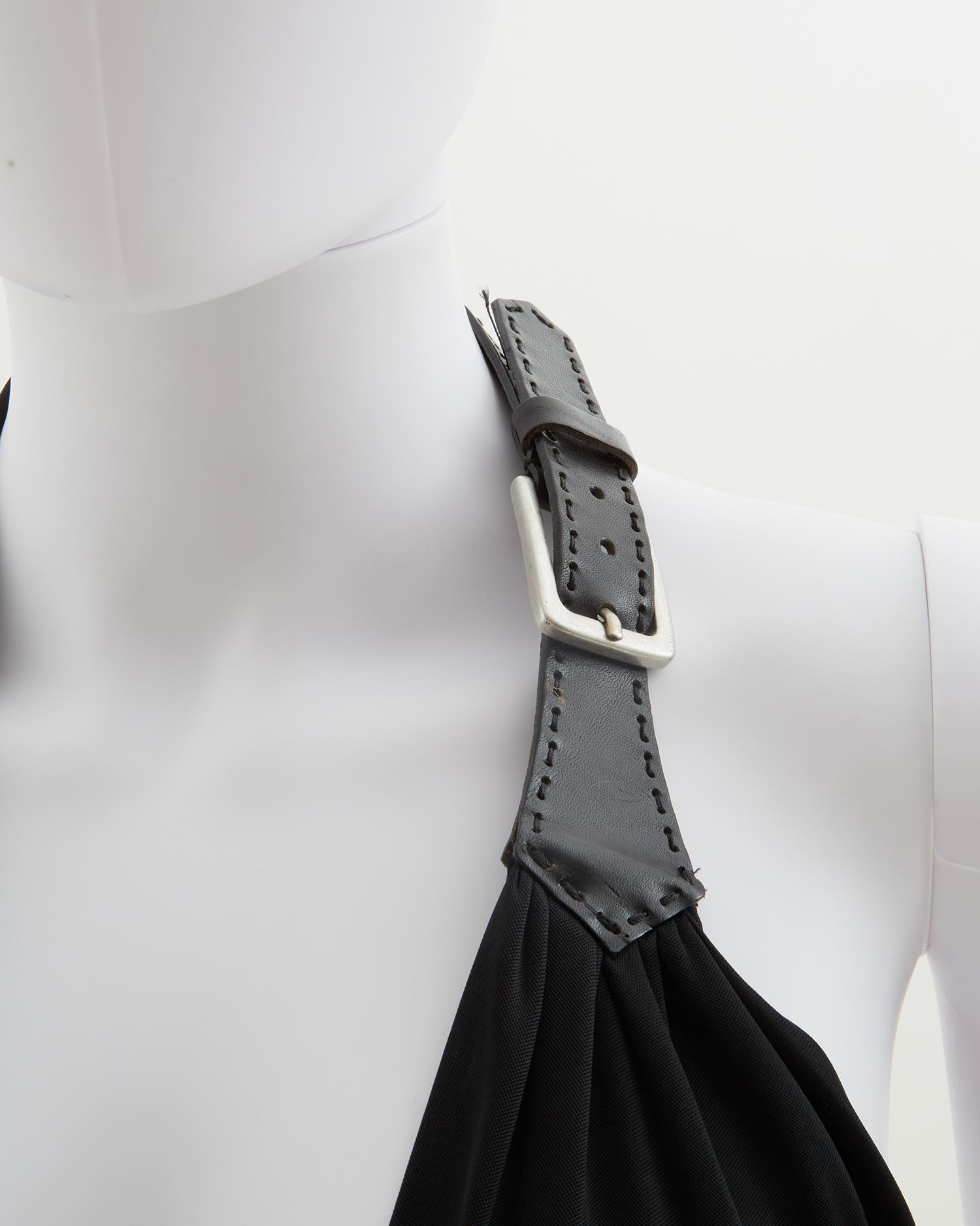 Max Mara black lycra open back buckle dress, early 2000s  For Sale 4