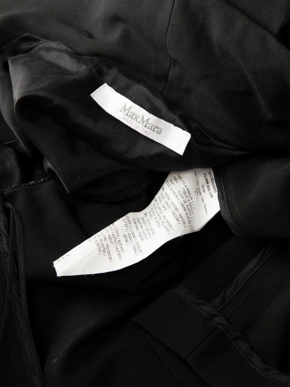 Women's Max Mara Black Mid Length Open Front Coat Size L For Sale