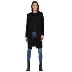 Max Mara - Cappotto nero di media lunghezza aperto sul davanti - taglia L.