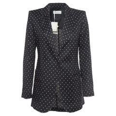 Max Mara Black Polka-Dot Ramie Blazer M