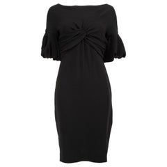 Max Mara Black Ruched Detail Knee Dress Size L