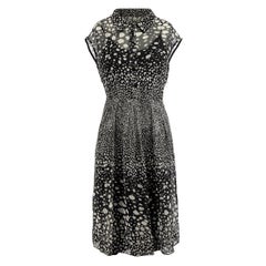 Max Mara - Mini abito a maniche corte in seta nera maculata - taglia XS