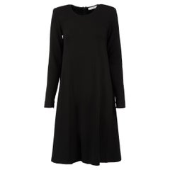 Max Mara Schwarz gestreiftes langärmeliges Kleid mit strukturierter Textur Größe XS