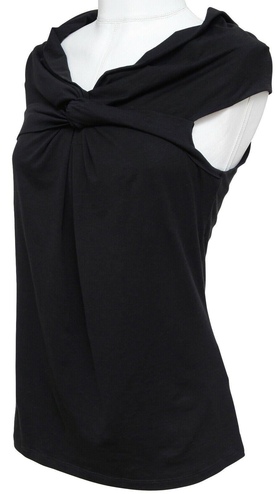 MAX MARA MAX MARA Schwarzer Pullover Top Shirt Bluse Baumwolle Spandex Pullover ärmellos Gr. M im Zustand „Gut“ im Angebot in Hollywood, FL