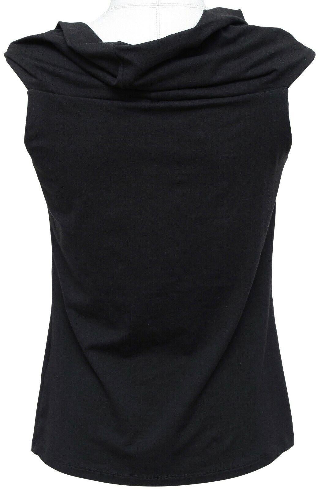 MAX MARA Black Sweater Top Shirt Blouse Cotton Spandex Pullover Sleeveless Sz M For Sale 2