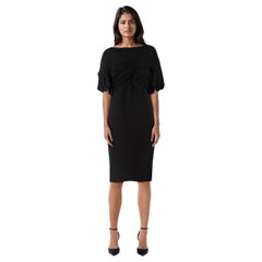 Max Mara Black Twist Detail Short Sleeve Dress Size L